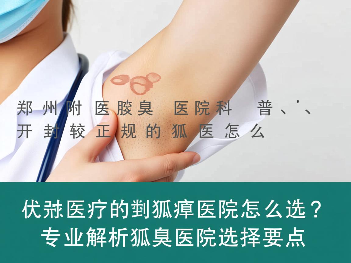 郑州附医腋臭医院科普，开封较正规的狐臭医院怎么选？专业解析狐臭医院选择要点
