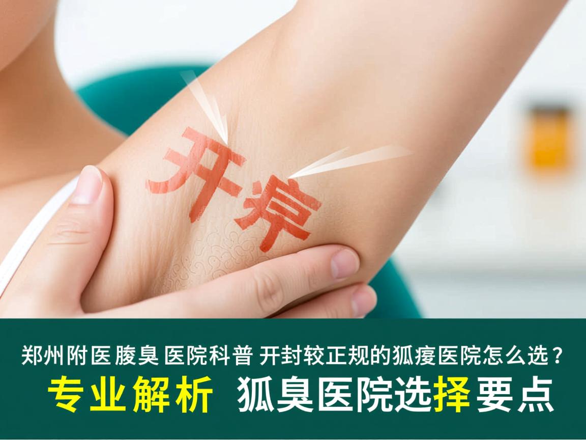 郑州附医腋臭医院科普，开封较正规的狐臭医院怎么选？专业解析狐臭医院选择要点