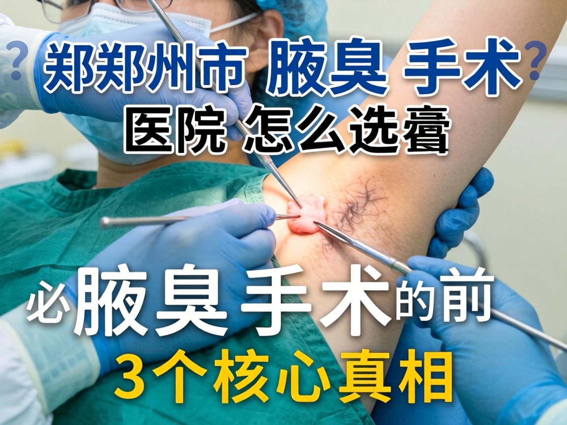 郑州市腋臭手术医院怎么选？腋臭手术前必看的3个核心真相