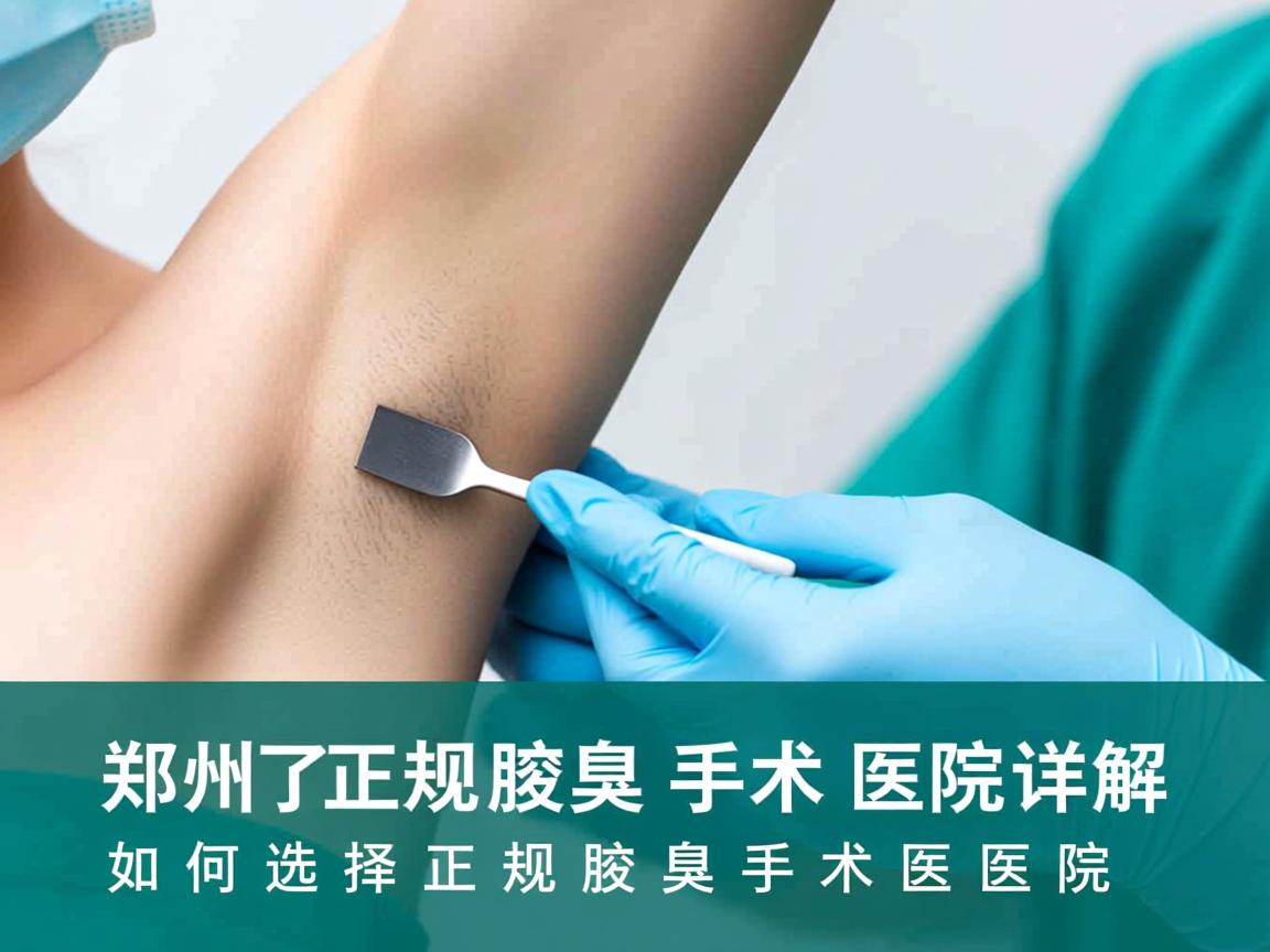 郑州正规腋臭手术医院详解，如何选择正规腋臭手术医院