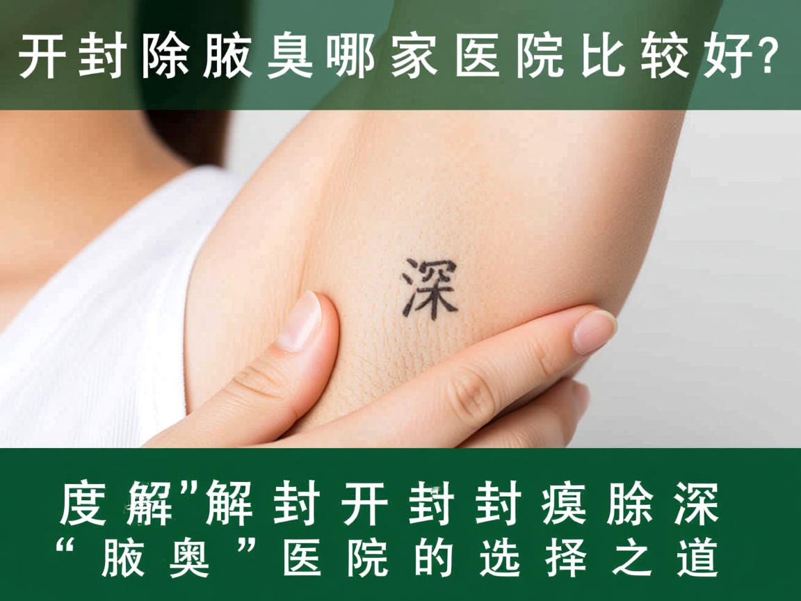 开封除腋臭哪家医院比较好？深度解析开封除腋臭医院的选择之道