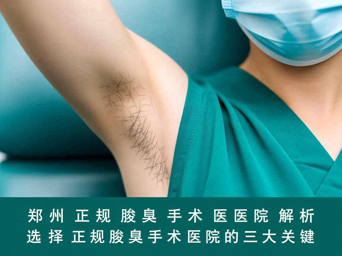郑州正规腋臭手术医院解析，选择正规腋臭手术医院的三大关键