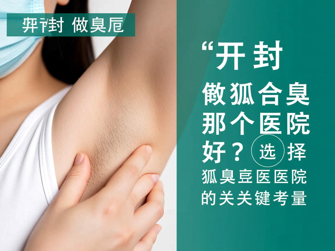 开封做狐臭那个医院好？选择狐臭医院的关键考量