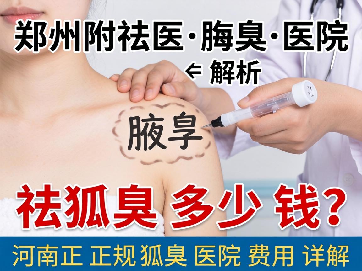 郑州附医腋臭医院解析，祛狐臭多少钱？河南正规狐臭医院费用详解