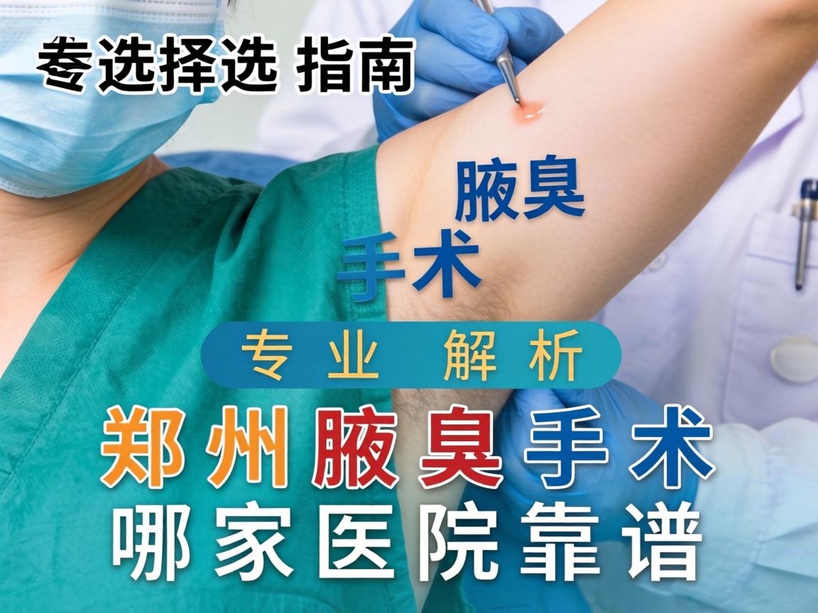 郑州腋臭手术医院选择指南，专业解析郑州腋臭手术哪家医院靠谱
