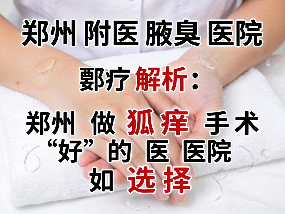 郑州附医腋臭医院解析，郑州做狐臭手术好的医院如何选择