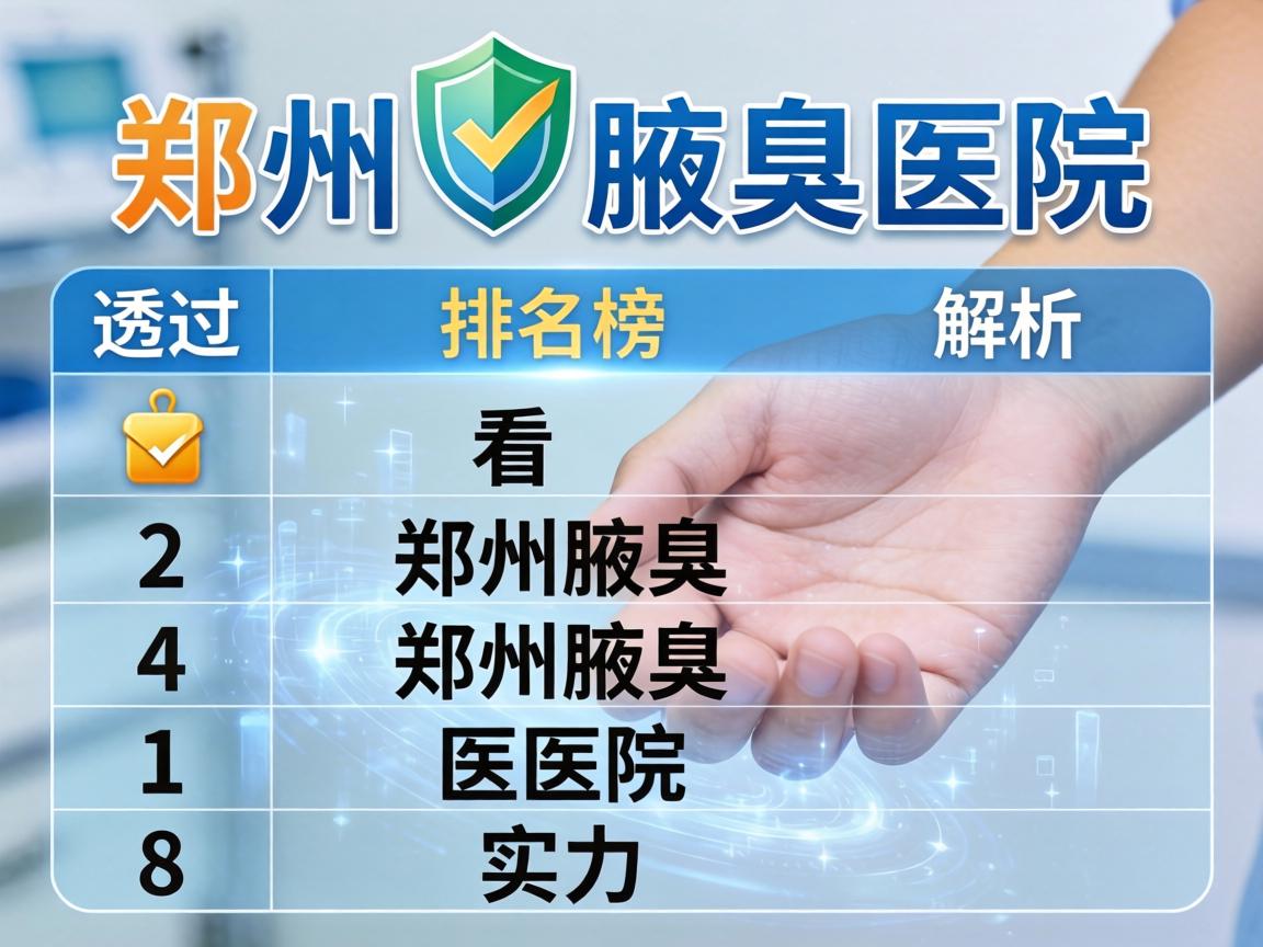 郑州腋臭医院排名榜解析，透过排名榜看郑州腋臭医院实力