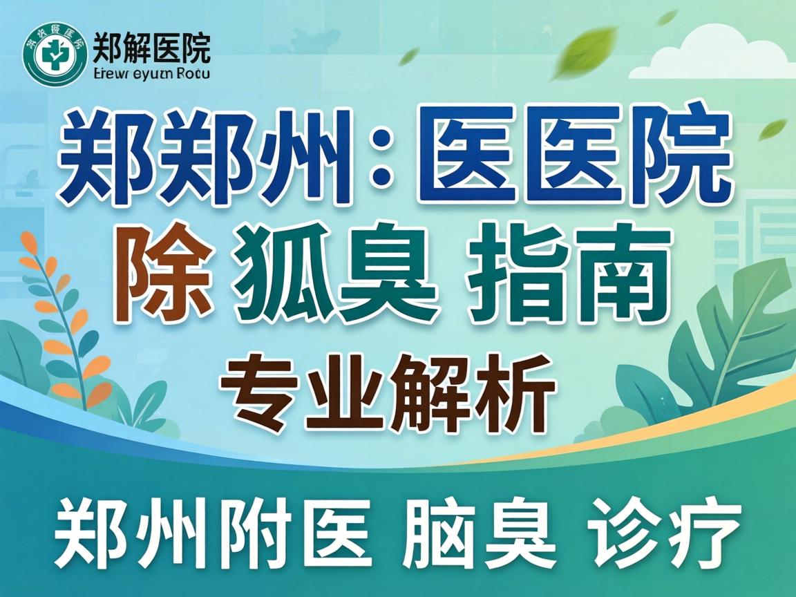 郑州医院除狐臭指南，专业解析郑州附医腋臭诊疗