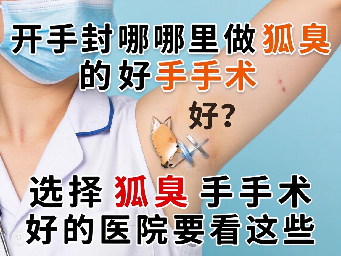 开封哪里做狐臭的手术好？选择狐臭手术好的医院要看这些