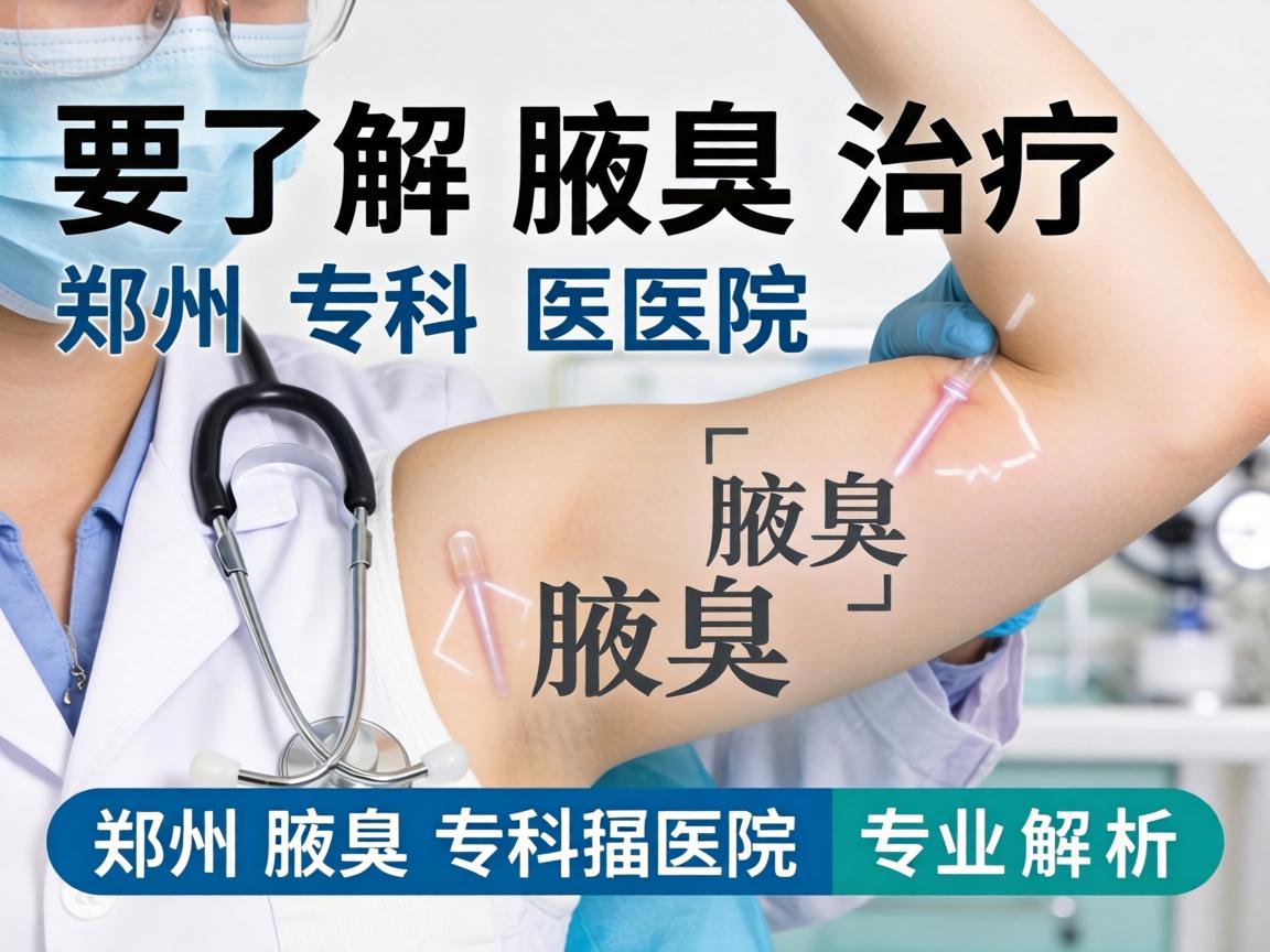 了解腋臭治疗专科医院，郑州腋臭专科医院专业解析