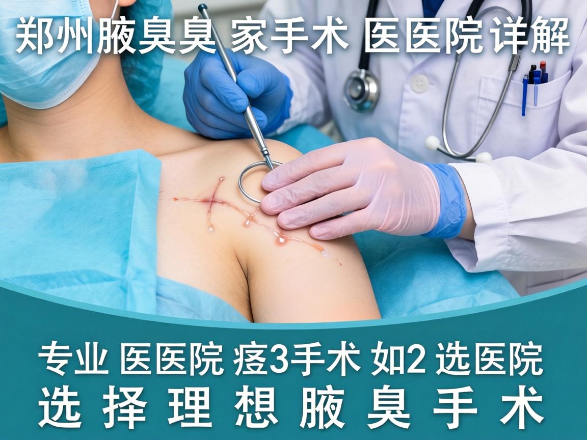 郑州腋臭手术医院详解，专业医院如何选择理想腋臭手术
