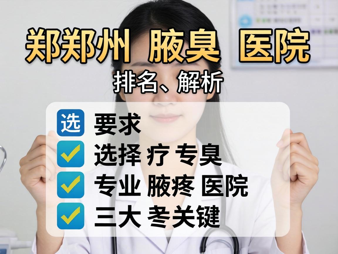郑州腋臭医院排名解析，选择专业腋臭医院的三大关键