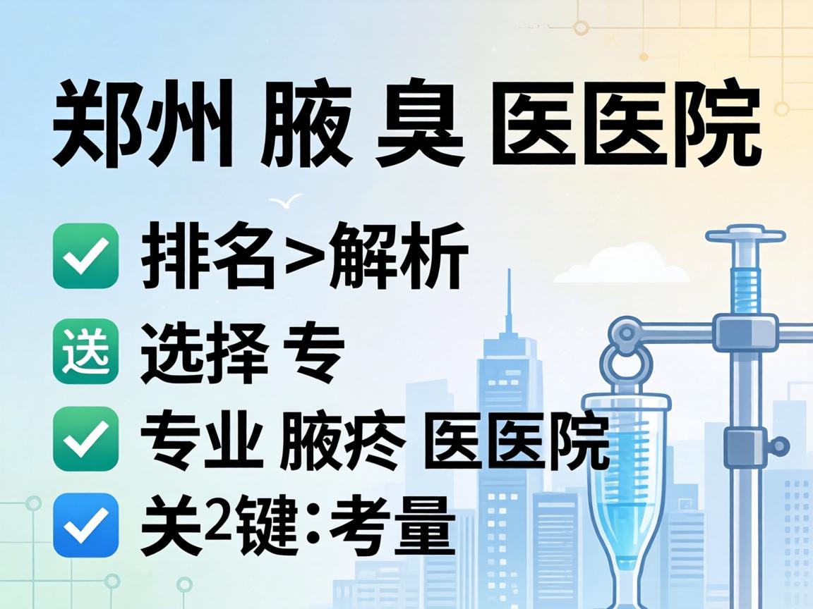 郑州腋臭医院排名解析，选择专业腋臭医院的关键考量