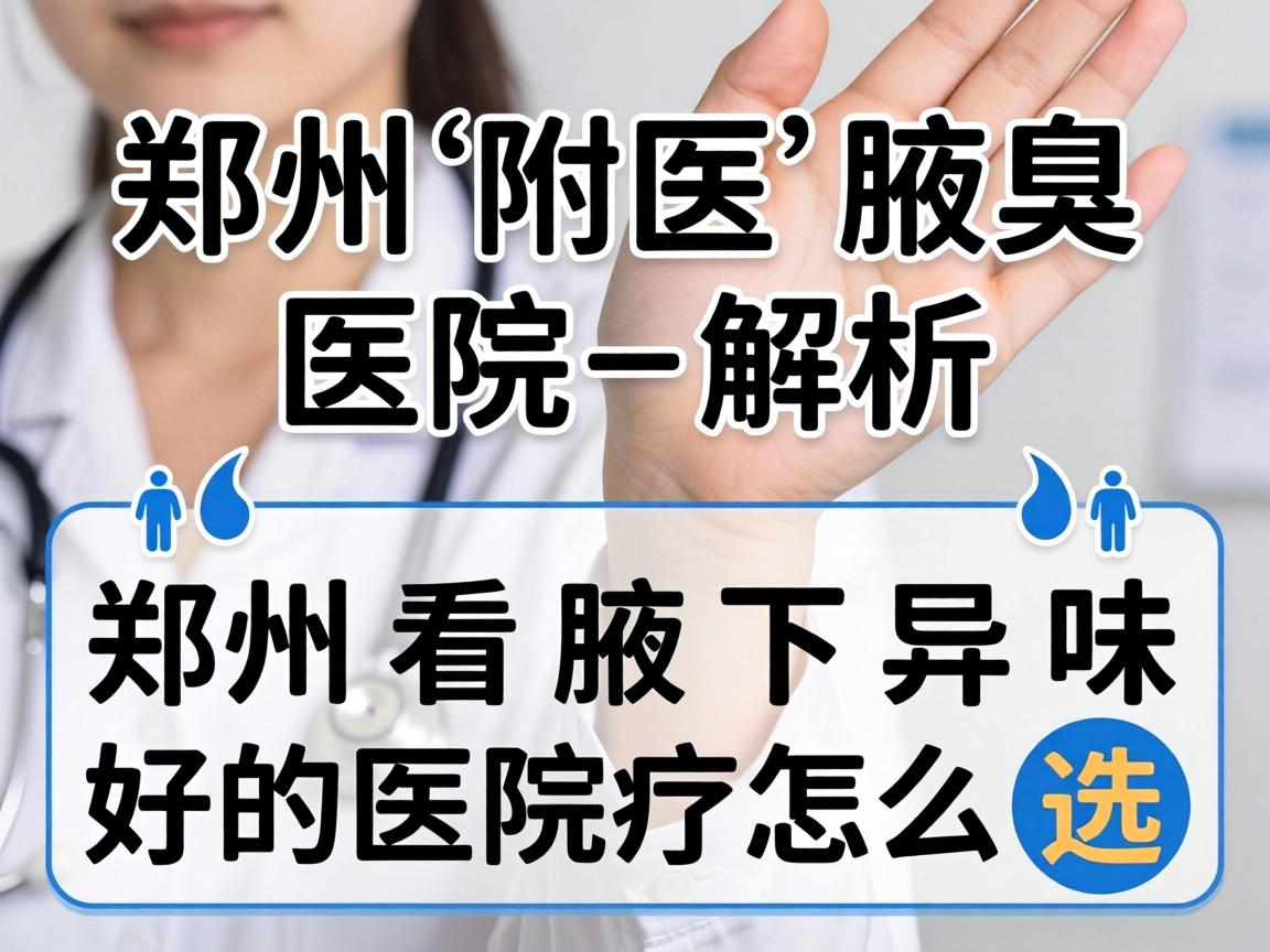 郑州附医腋臭医院解析，郑州看腋下异味好的医院怎么选
