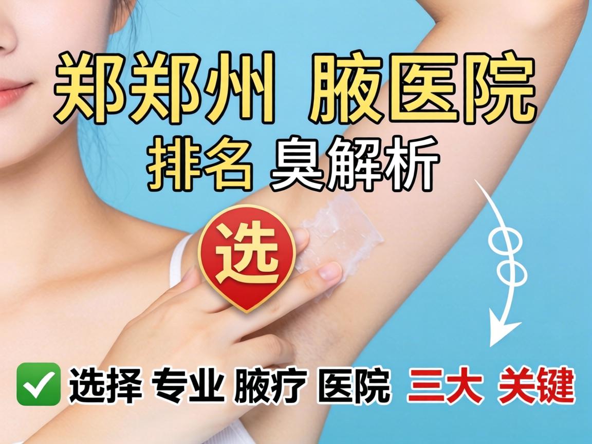 郑州腋臭医院排名解析，选择专业腋臭医院的三大关键