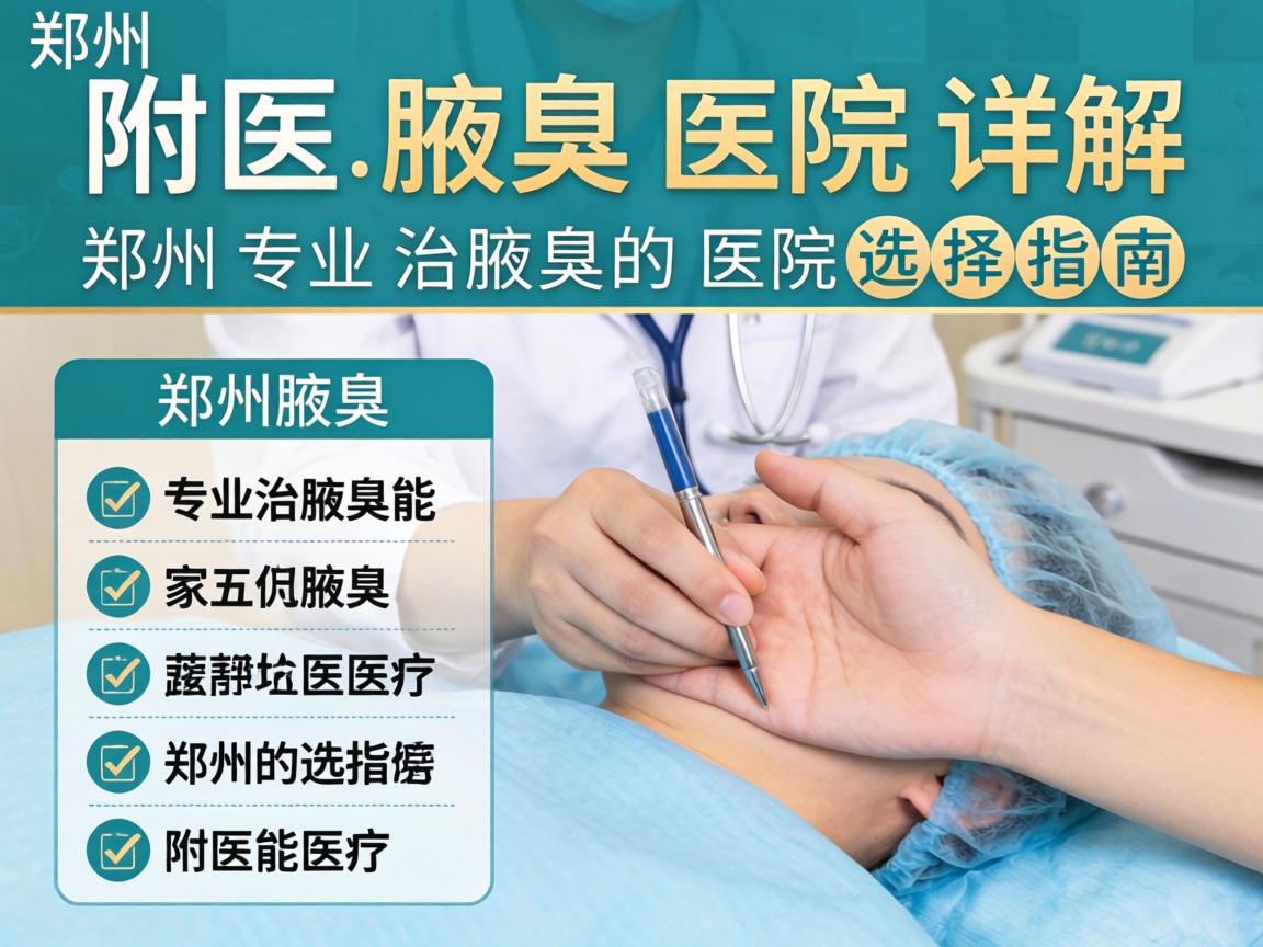 郑州附医腋臭医院详解，郑州专业治腋臭的医院选择指南