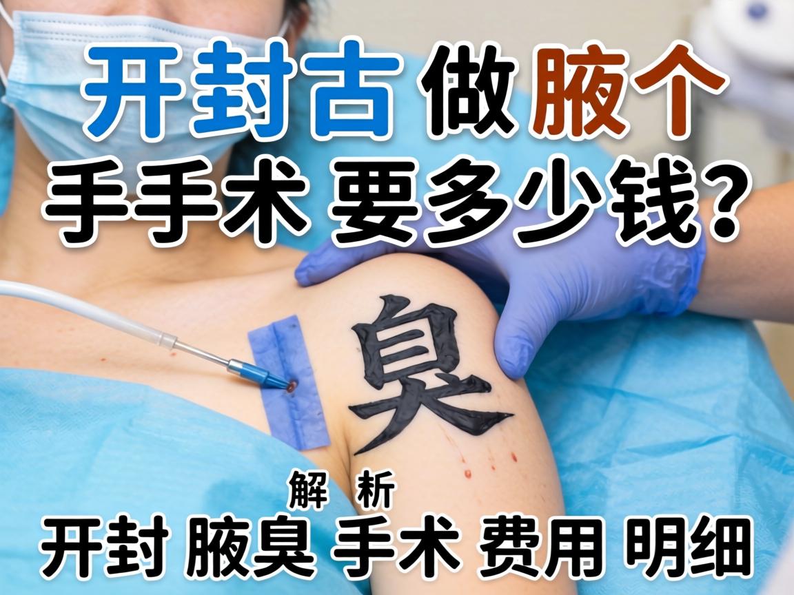 在开封做个腋臭手术要多少钱？解析开封腋臭手术费用明细