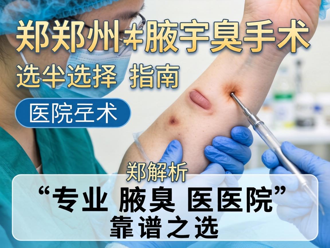 郑州腋臭手术医院选择指南，解析郑州专业腋臭医院的靠谱之选