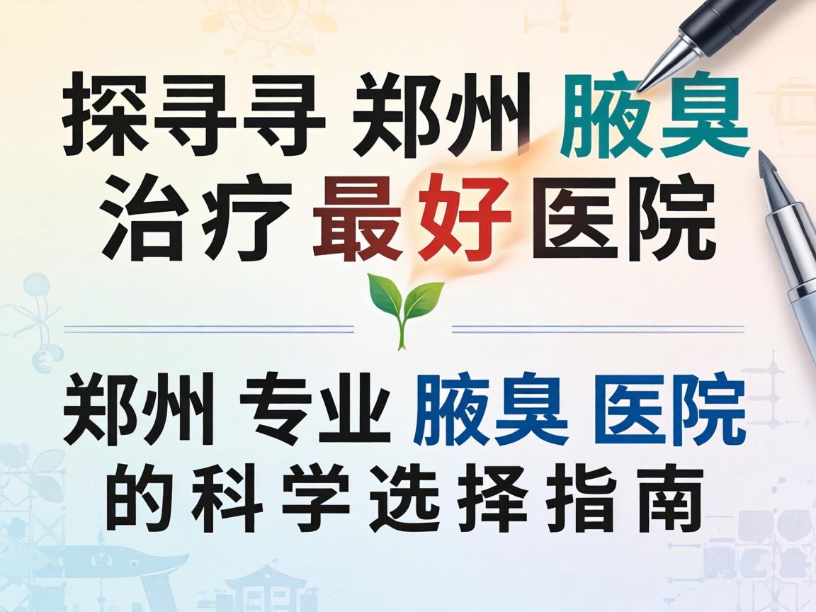 探寻郑州腋臭治疗最好医院，郑州专业腋臭医院的科学选择指南