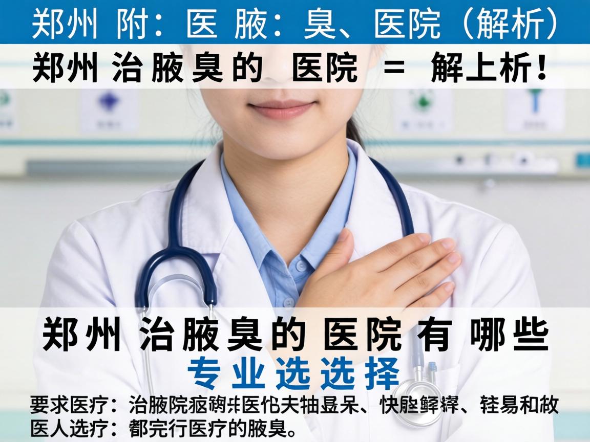 郑州附医腋臭医院解析，郑州治腋臭的医院有哪些专业选择