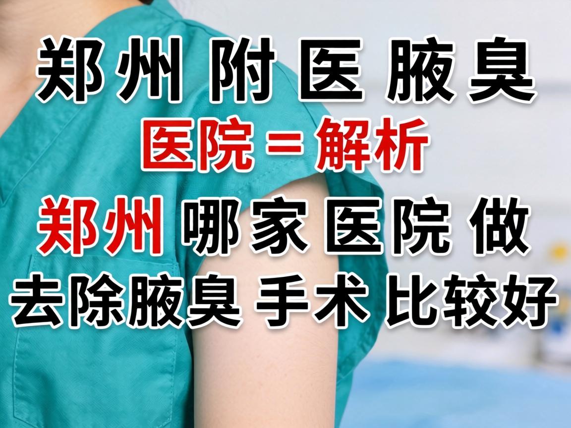 郑州附医腋臭医院解析，郑州哪家医院做去除腋臭手术比较好