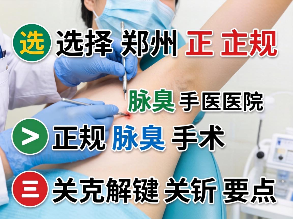 选择郑州正规腋臭手术医院，解析正规腋臭手术的关键要点