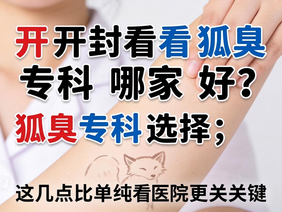 开封看狐臭专科哪家好？狐臭专科选择，这几点比单纯看医院更关键
