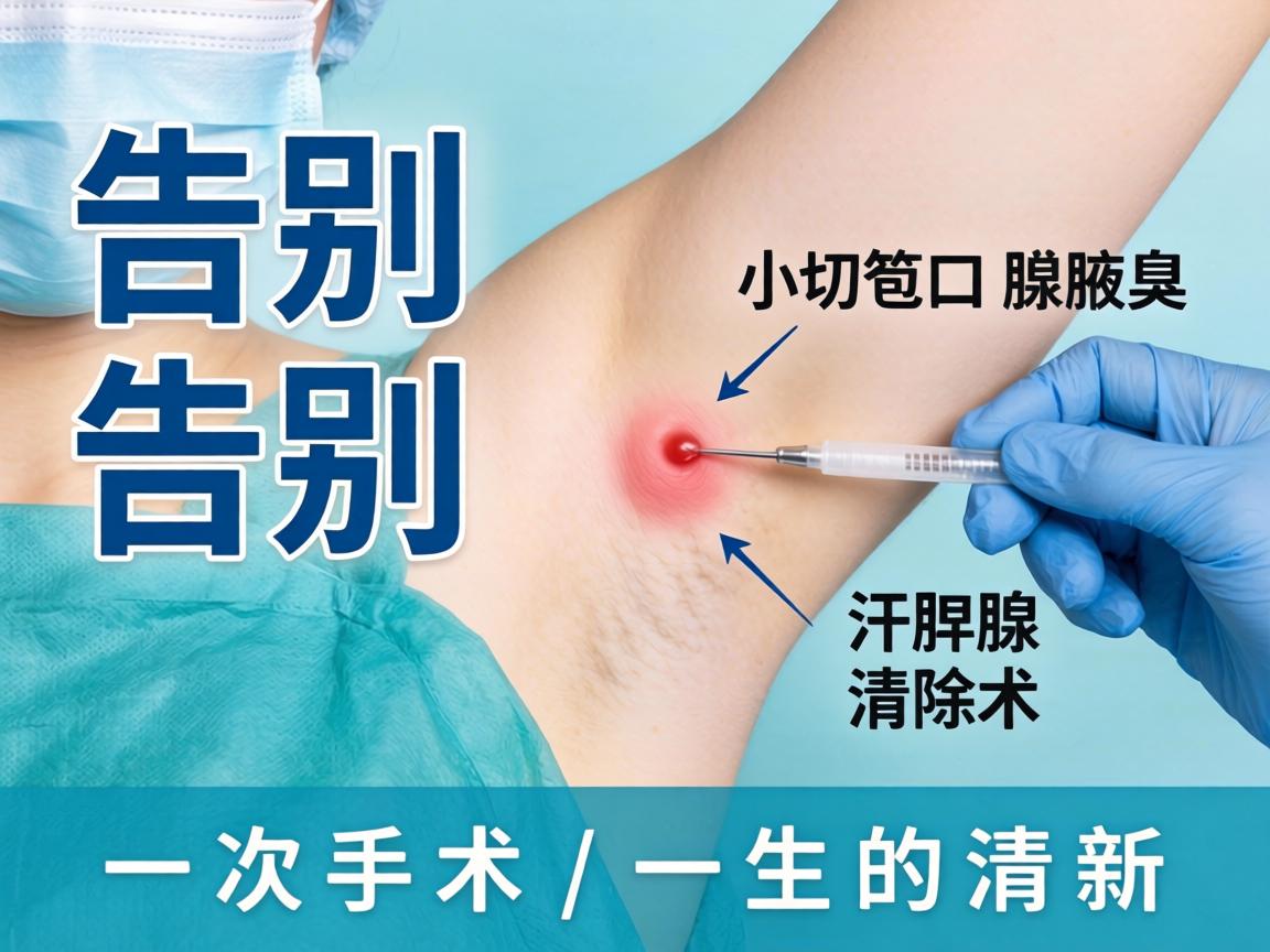 告别腋臭，小切口汗腺清除术，一次手术，一生的清新