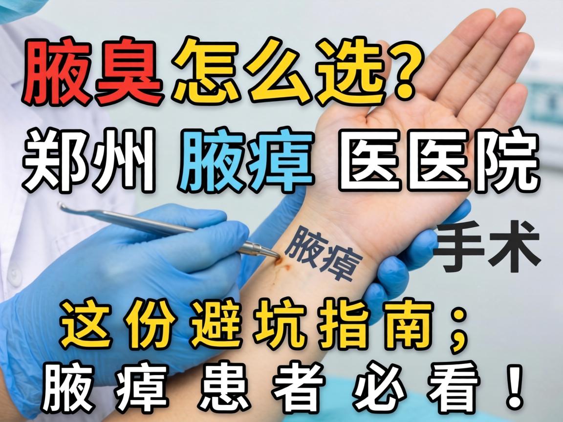腋臭手术怎么选？郑州腋臭医院这份避坑指南，腋臭患者必看！