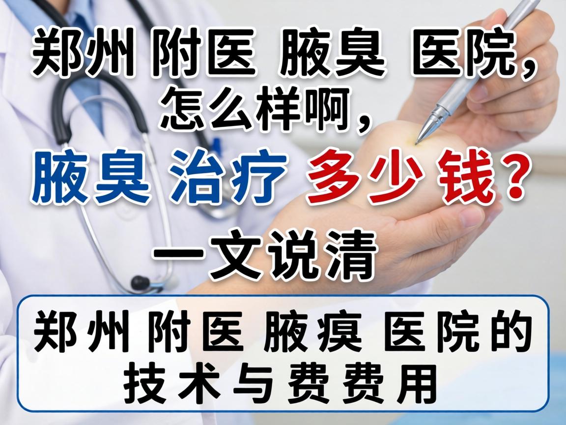 郑州附医腋臭医院怎么样啊，腋臭治疗多少钱？一文说清郑州附医腋臭医院的技术与费用