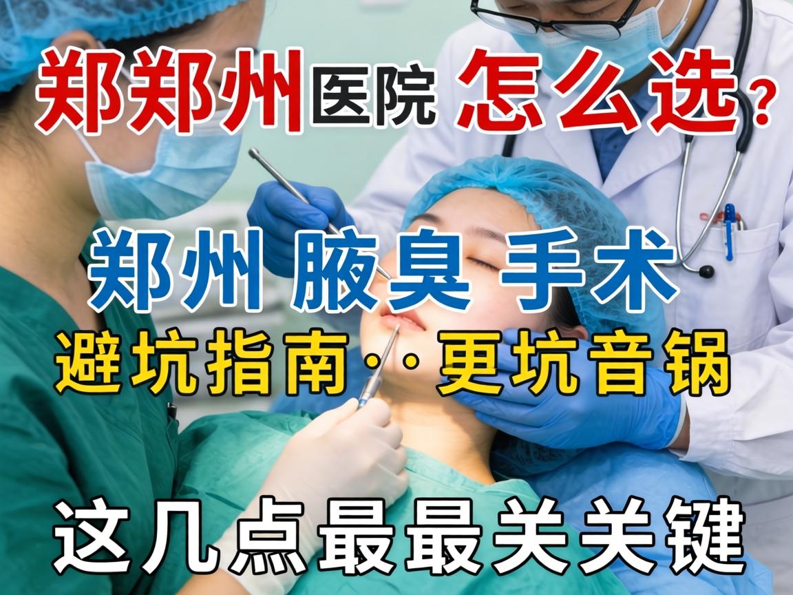 郑州腋臭手术医院怎么选？郑州腋臭手术避坑指南，这几点最关键