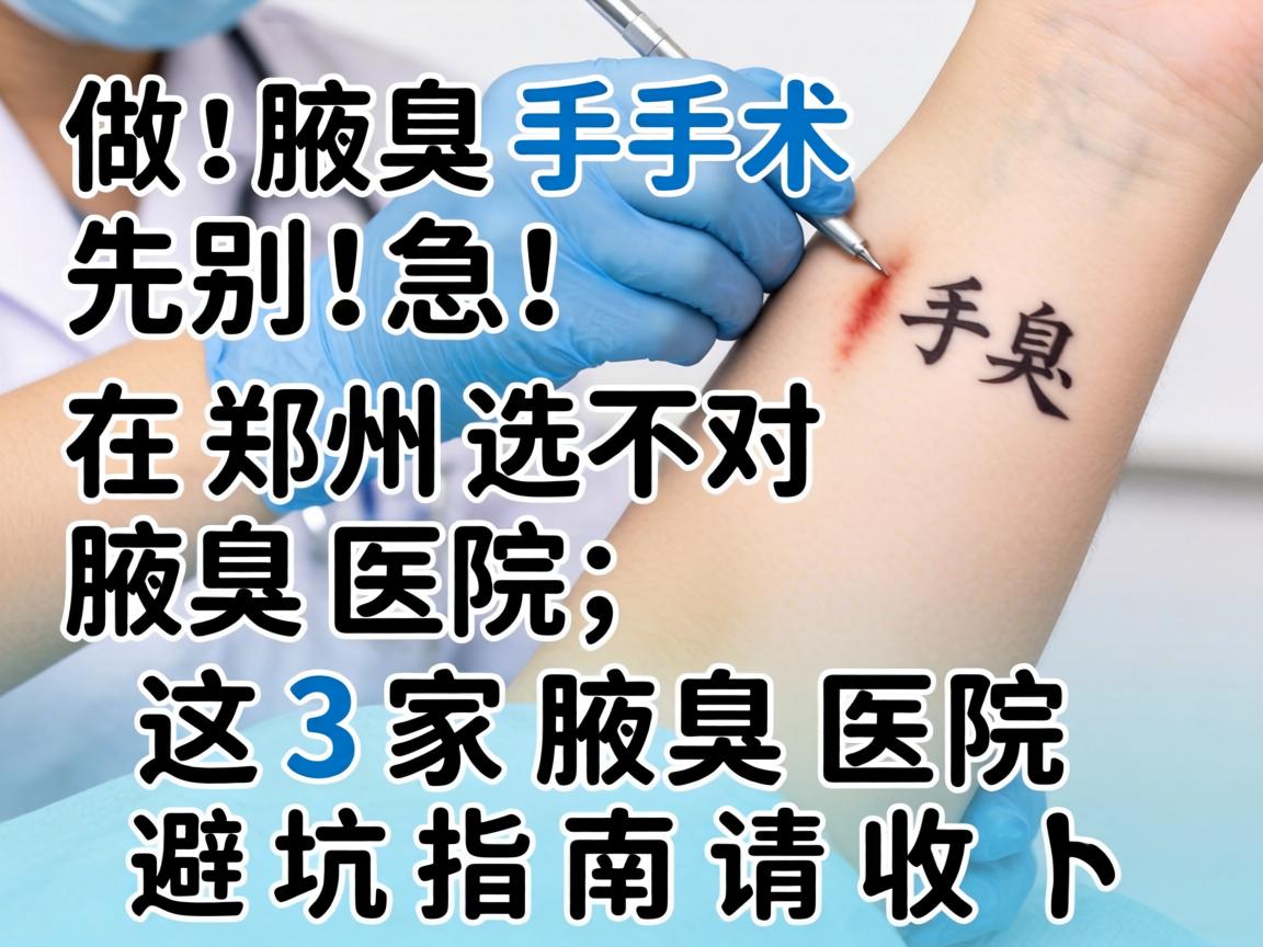 做腋臭手术先别急！在郑州选对腋臭医院，这3家腋臭医院避坑指南请收好