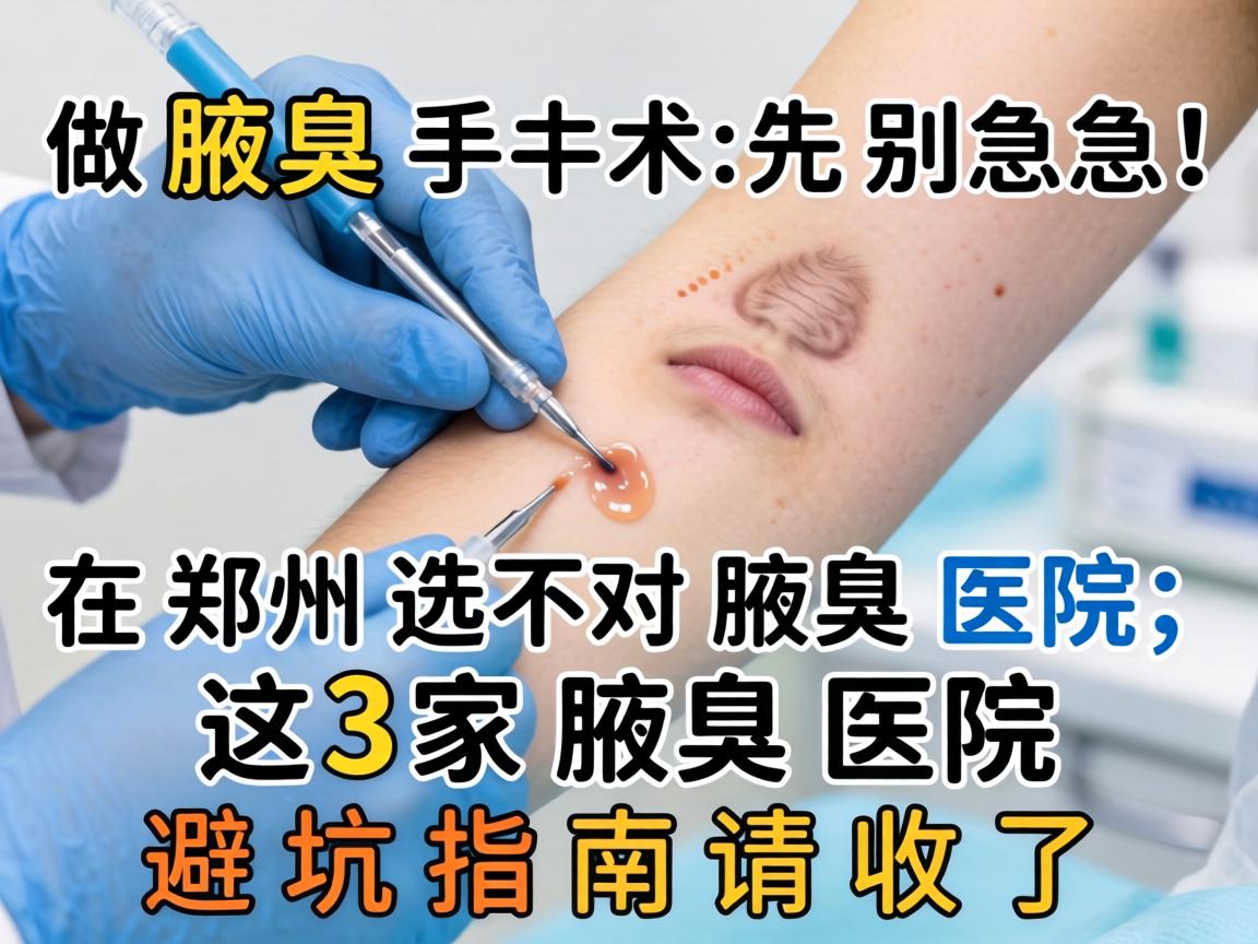 做腋臭手术先别急！在郑州选对腋臭医院，这3家腋臭医院避坑指南请收好