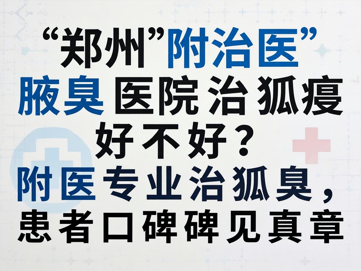 郑州附医腋臭医院治狐臭好不好?附医专业治狐臭,患者口碑见真章 郑州附医腋臭医院治狐臭好不好?附医专业治狐臭,患者口碑见真章