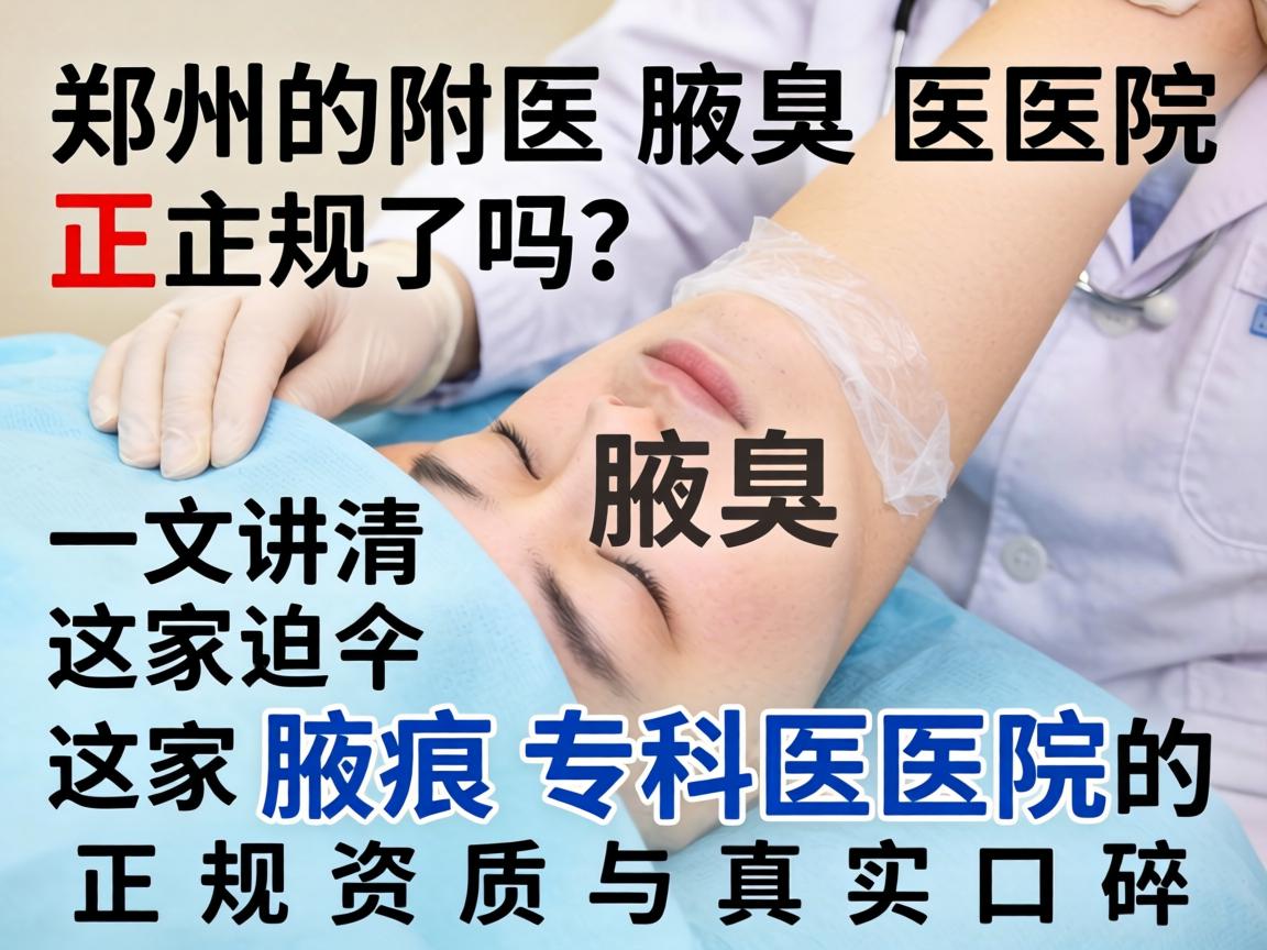 郑州附医腋臭医院正规吗？一文讲清这家腋臭专科医院的正规资质与真实口碑