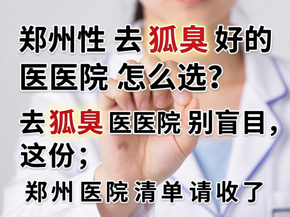 郑州去狐臭好的医院怎么选？去狐臭医院别盲目，这份郑州医院清单请收好