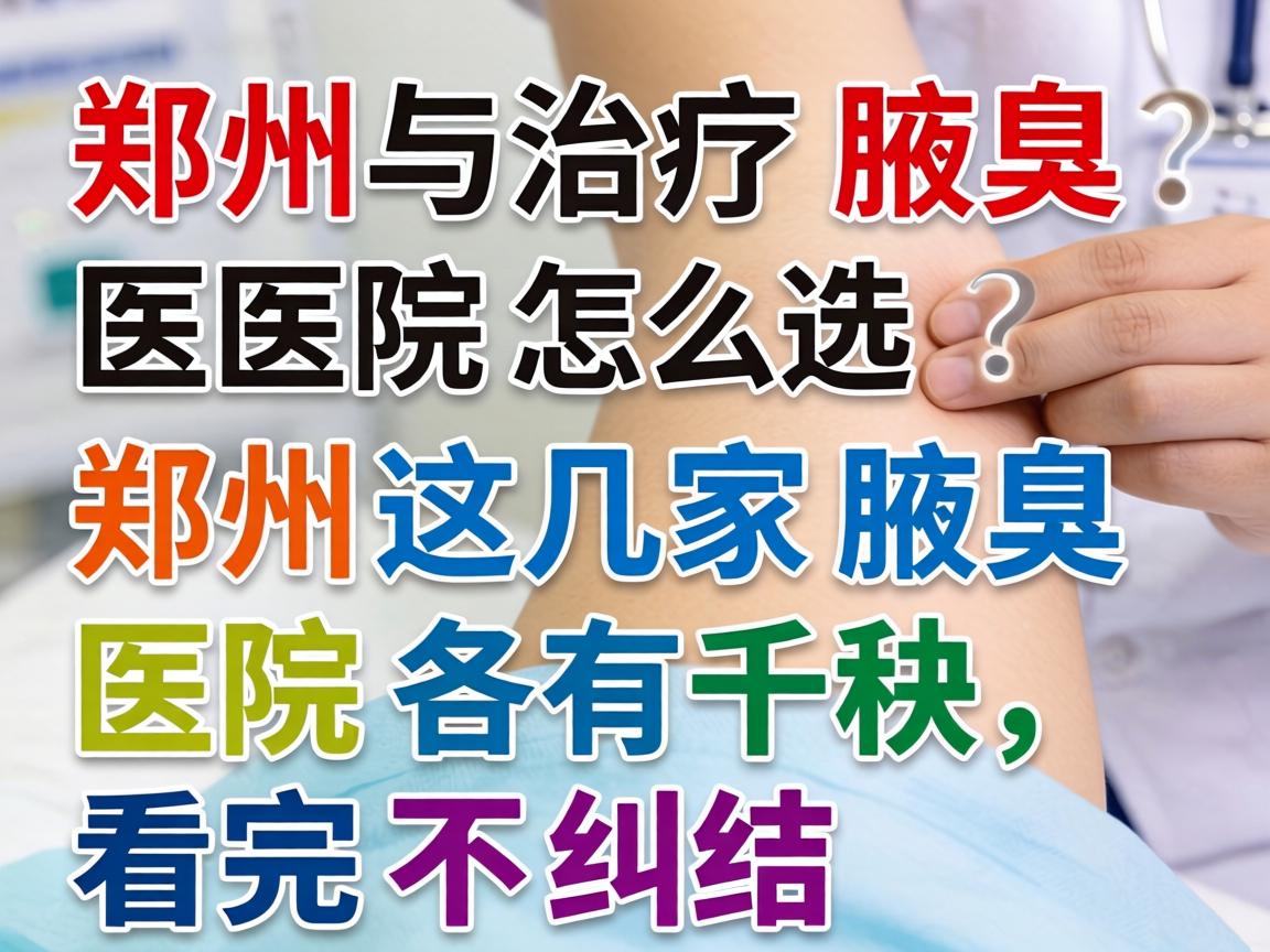 郑州治疗腋臭医院怎么选？郑州这几家腋臭医院各有千秋，看完不纠结