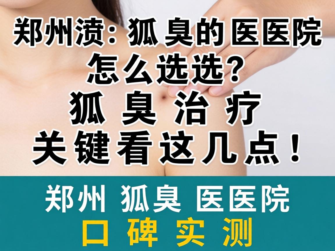 郑州狐臭医院怎么选？狐臭治疗关键看这几点！郑州狐臭医院口碑实测
