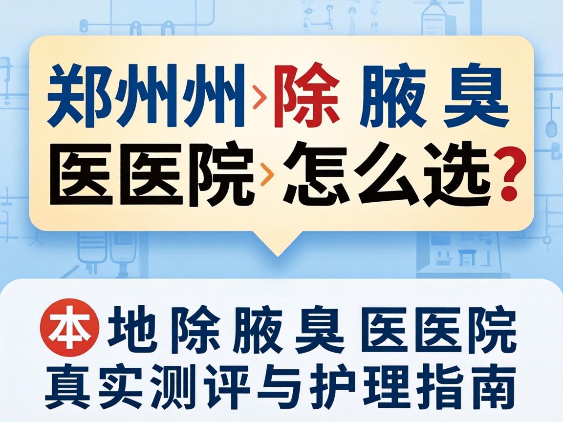 郑州除腋臭医院怎么选？本地除腋臭医院真实测评与护理指南