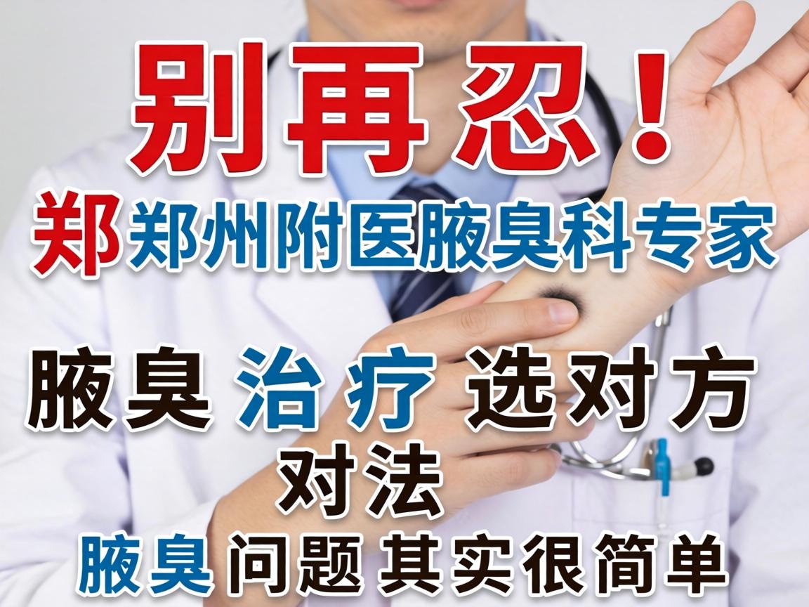 腋臭别再忍！郑州附医腋臭科专家，腋臭治疗选对方法，腋臭问题其实很简单