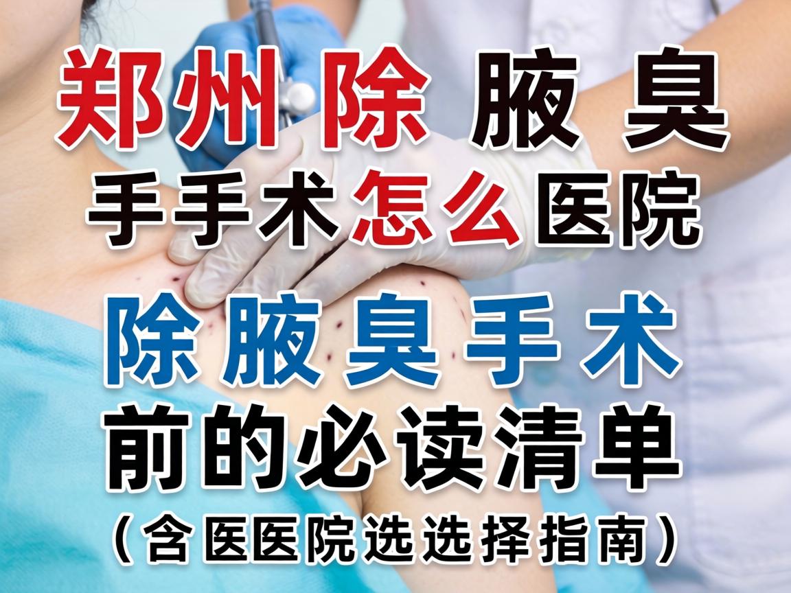 郑州除腋臭手术医院怎么选?除腋臭手术前的必读清单(含医院选择指南) 郑州除腋臭手术医院怎么选?除腋臭手术前的必读清单(含医院选择指南)