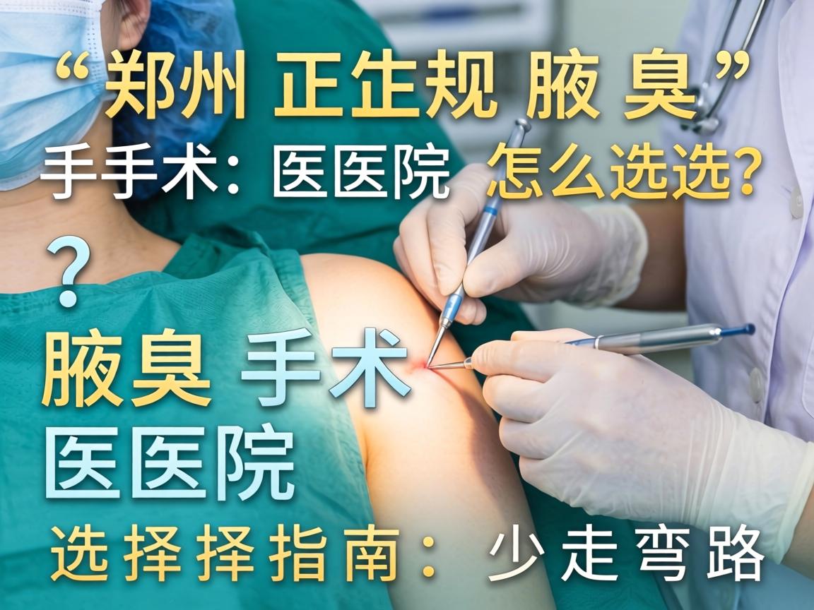 郑州正规腋臭手术医院怎么选?腋臭手术医院选择指南,少走弯路 郑州正规腋臭手术医院怎么选?腋臭手术医院选择指南,少走弯路