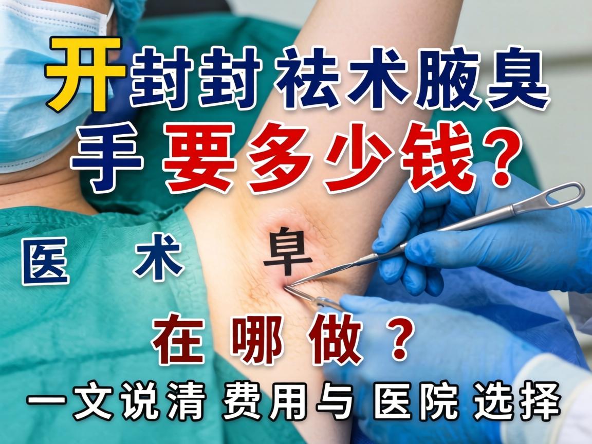 开封祛腋臭手术要多少钱？在哪做？一文说清费用与医院选择