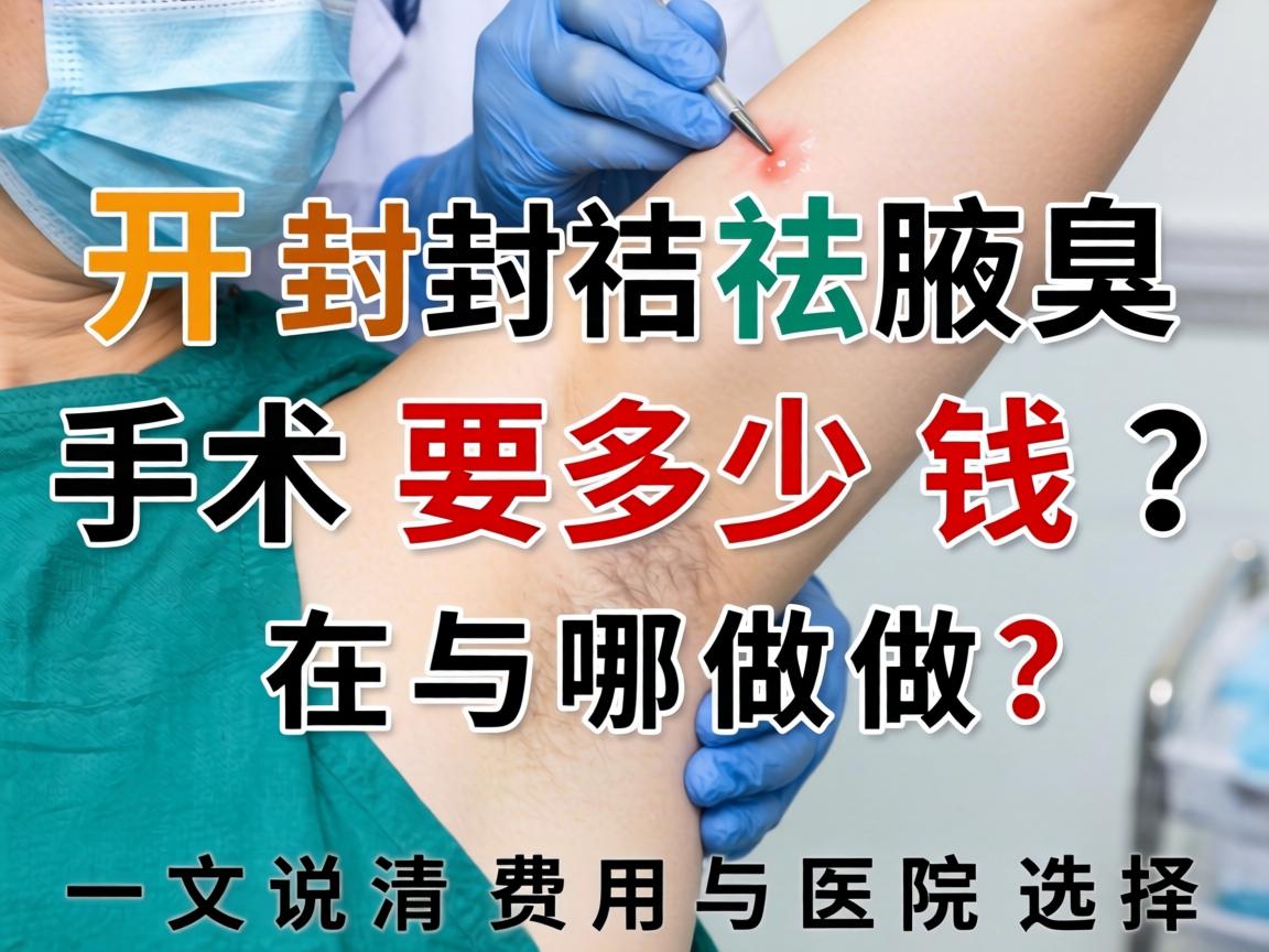 开封祛腋臭手术要多少钱？在哪做？一文说清费用与医院选择