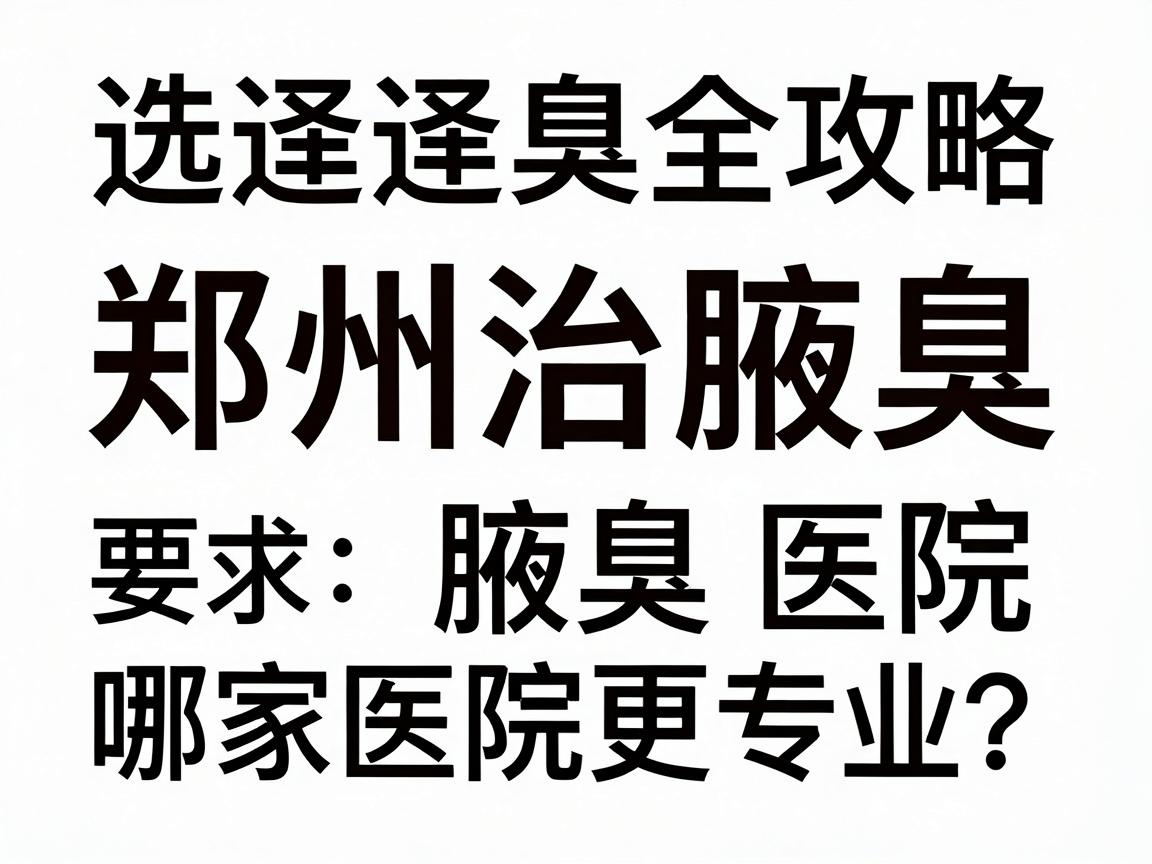 郑州治腋臭,哪家医院更专业?郑州腋臭医院选择全攻略 郑州治腋臭,哪家医院更专业?郑州腋臭医院选择全攻略