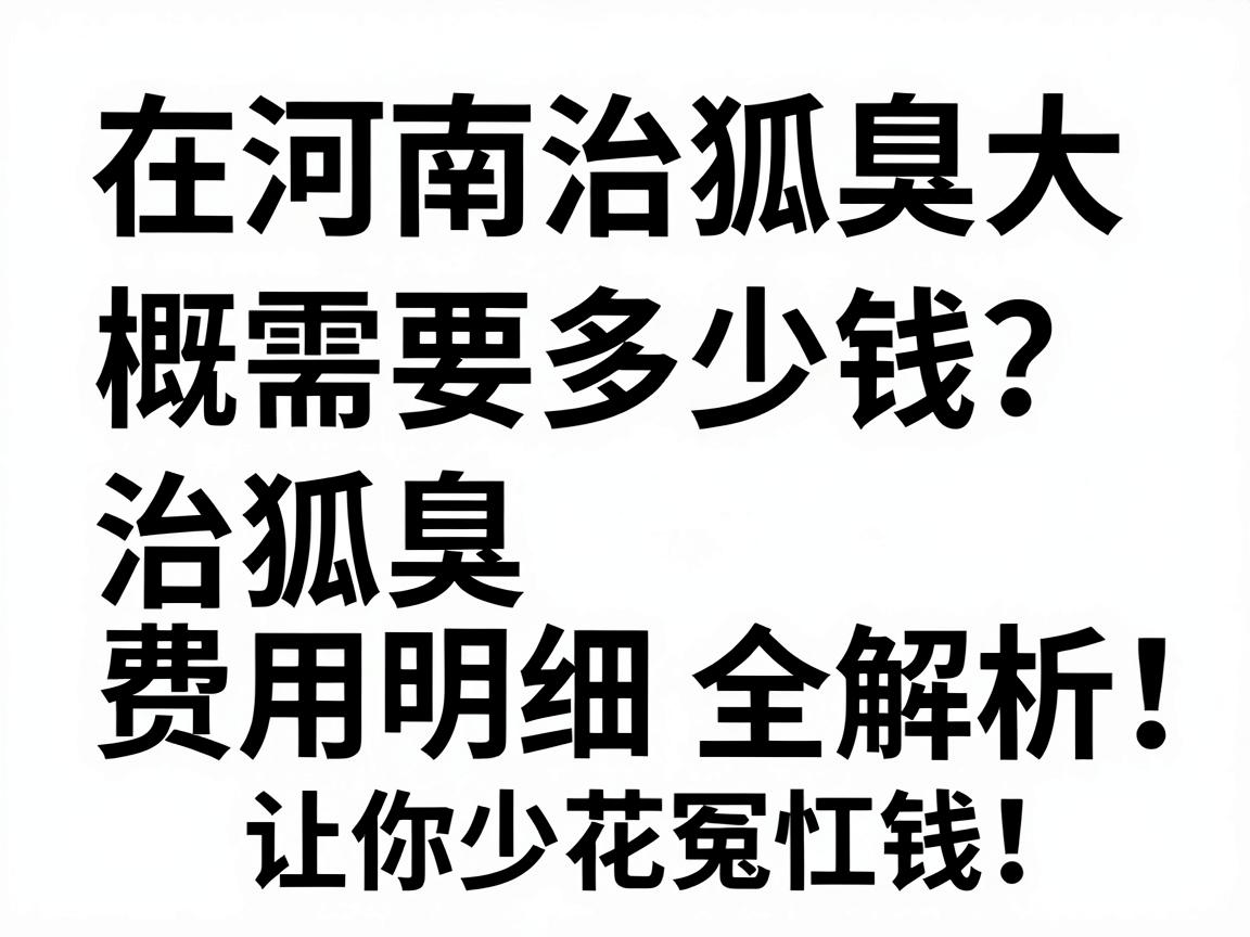 在河南治狐臭大概需要多少钱?治狐臭费用明细全解析,让你少花冤枉钱 在河南治狐臭大概需要多少钱?治狐臭费用明细全解析,让你少花冤枉钱
