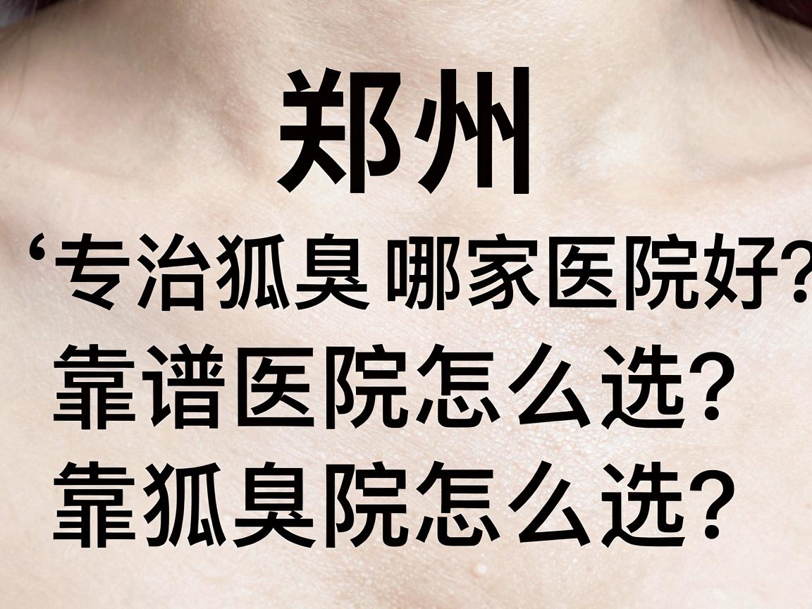 郑州专治狐臭哪家医院好？靠谱医院怎么选？一文讲透狐臭治疗关键点