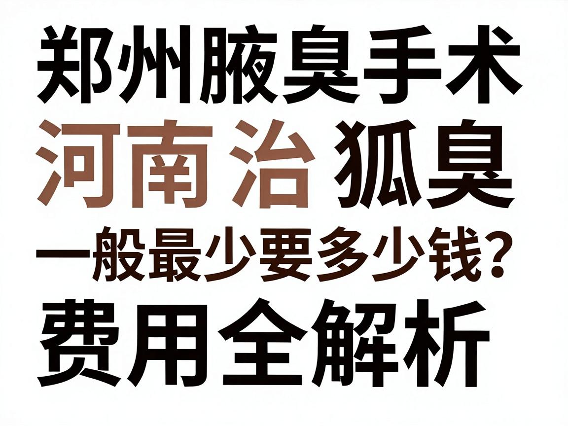 河南治狐臭手术一般最少要多少钱？郑州腋臭手术费用全解析