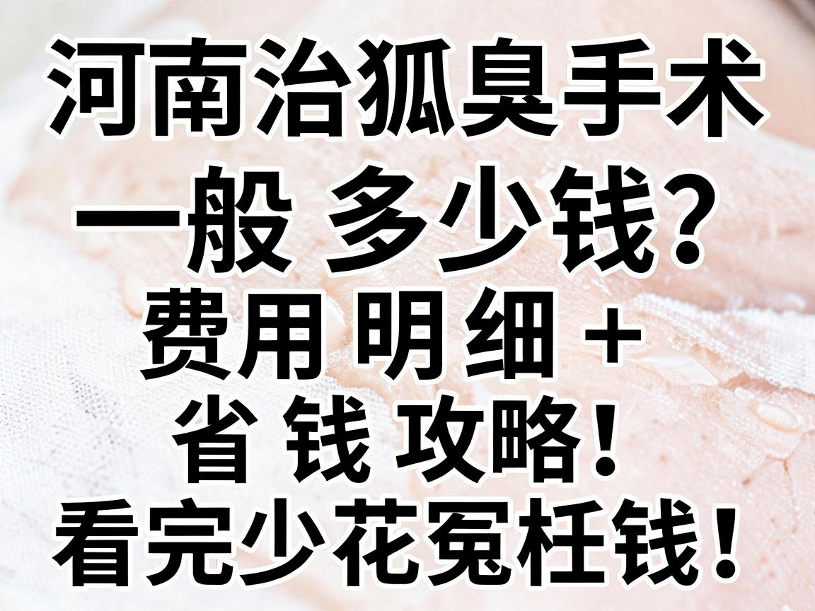 河南治狐臭手术一般多少钱？费用明细+省钱攻略，看完少花冤枉钱！