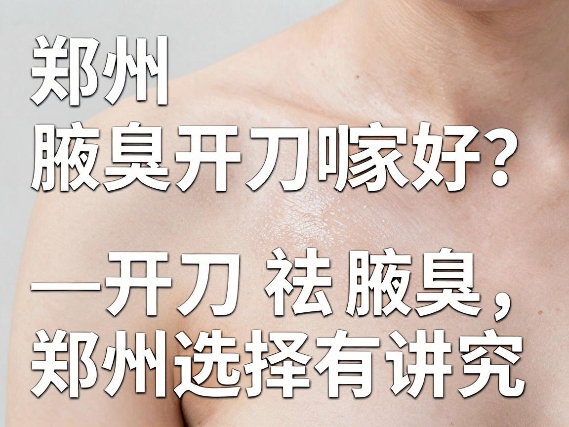 郑州腋臭开刀哪家好？听听郑州附医腋臭医院怎么说—开刀祛腋臭，郑州选择有讲究